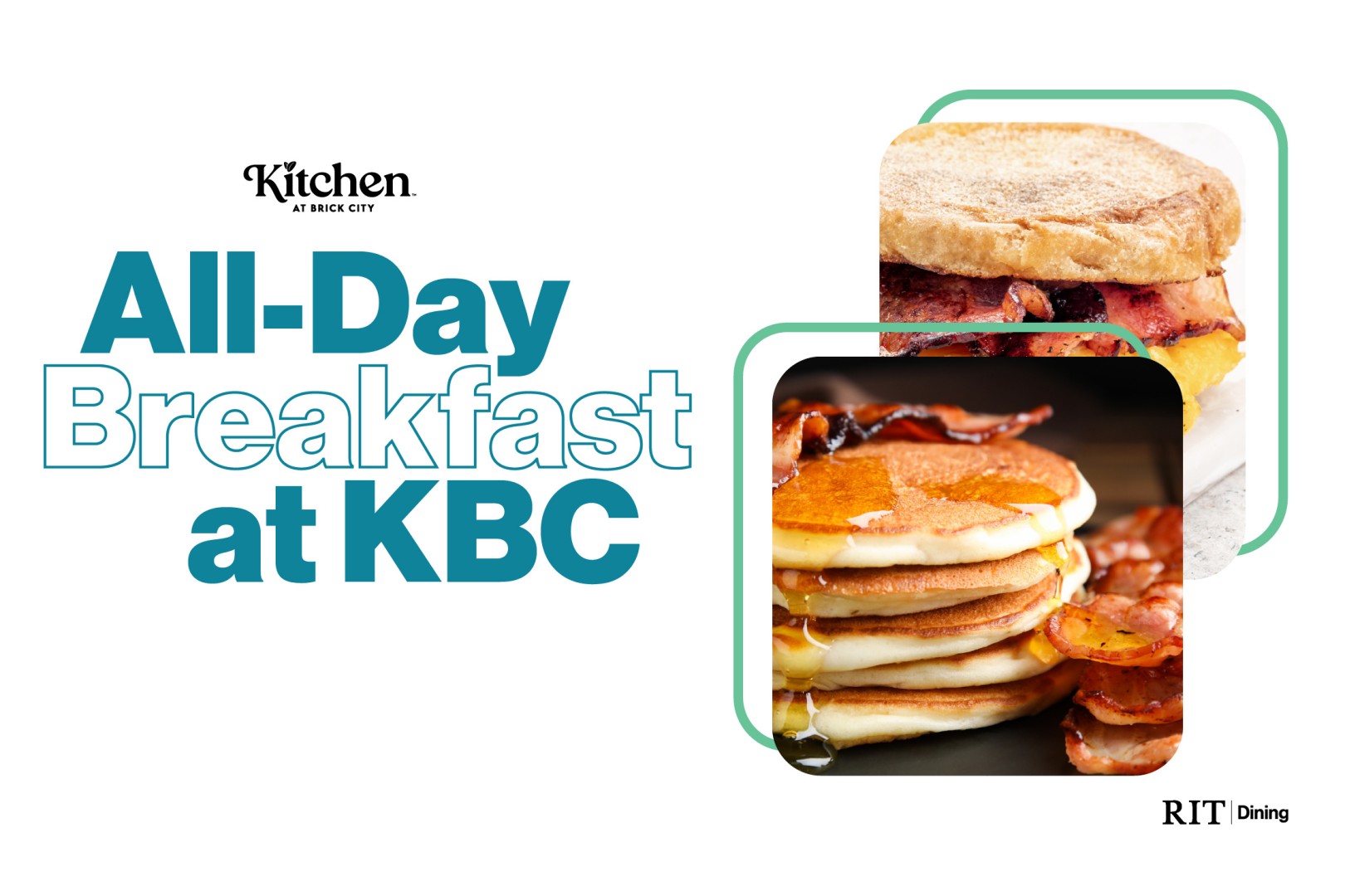 blue text with two food photos