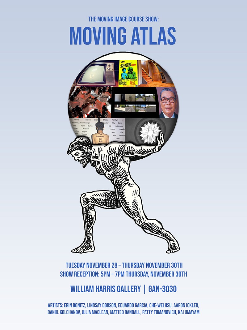 A graphic with a character holding a globe.