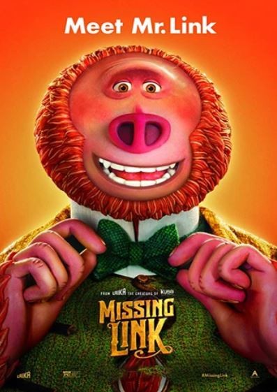thumbnail of Missing Link film animated main character fixing his tie