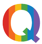 The rainbow Q represents the Q Center and the LGBTQIA+ community.