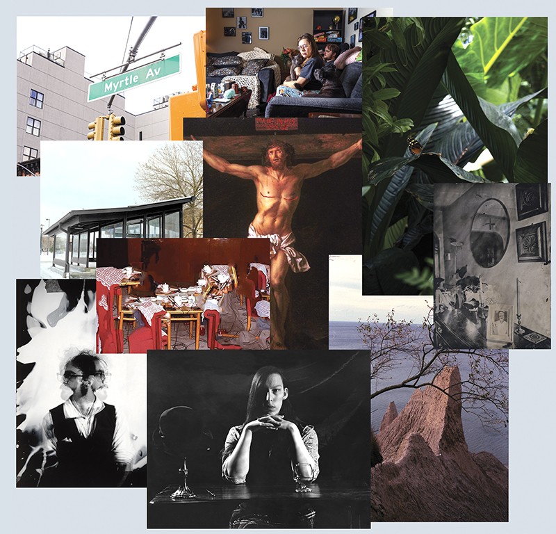 A collage of fine art photos taken by RIT seniors.