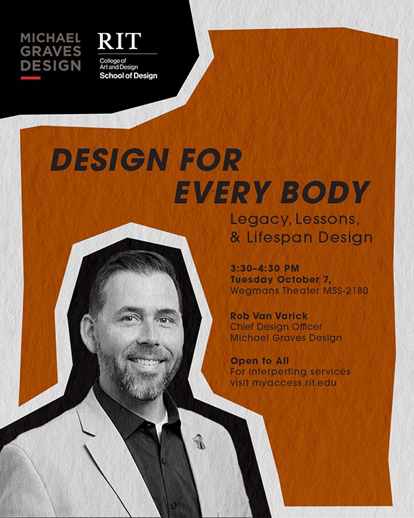 Rob Van Varick poster with the title Design for Every Body.