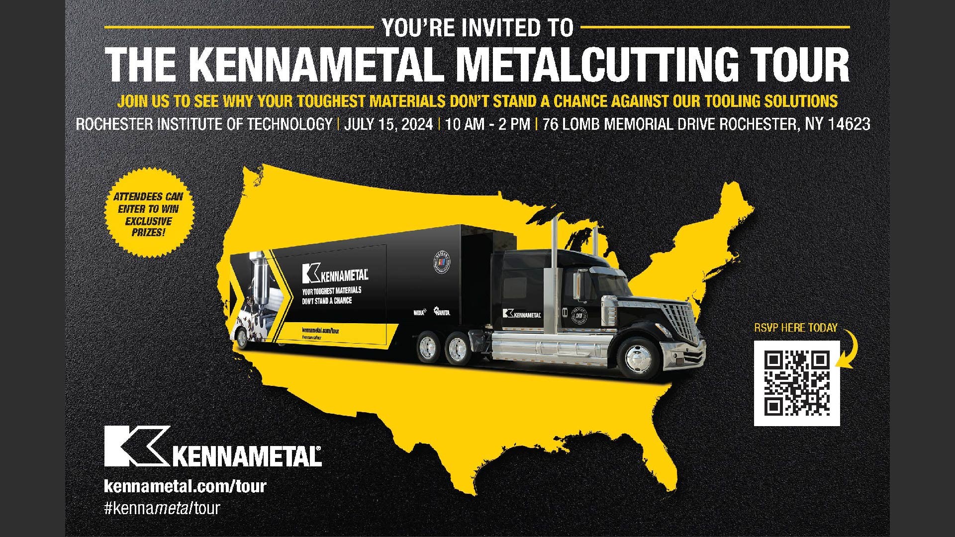 Semi truck with event information