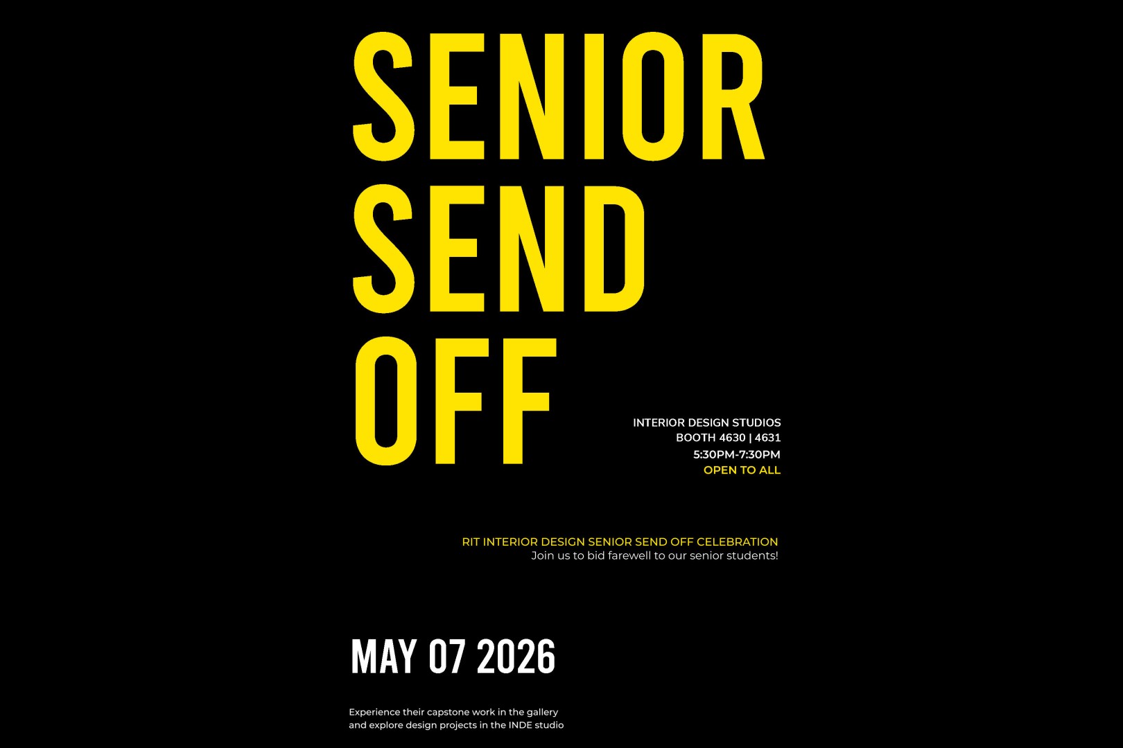 A graphic that reads Senior Send Off.