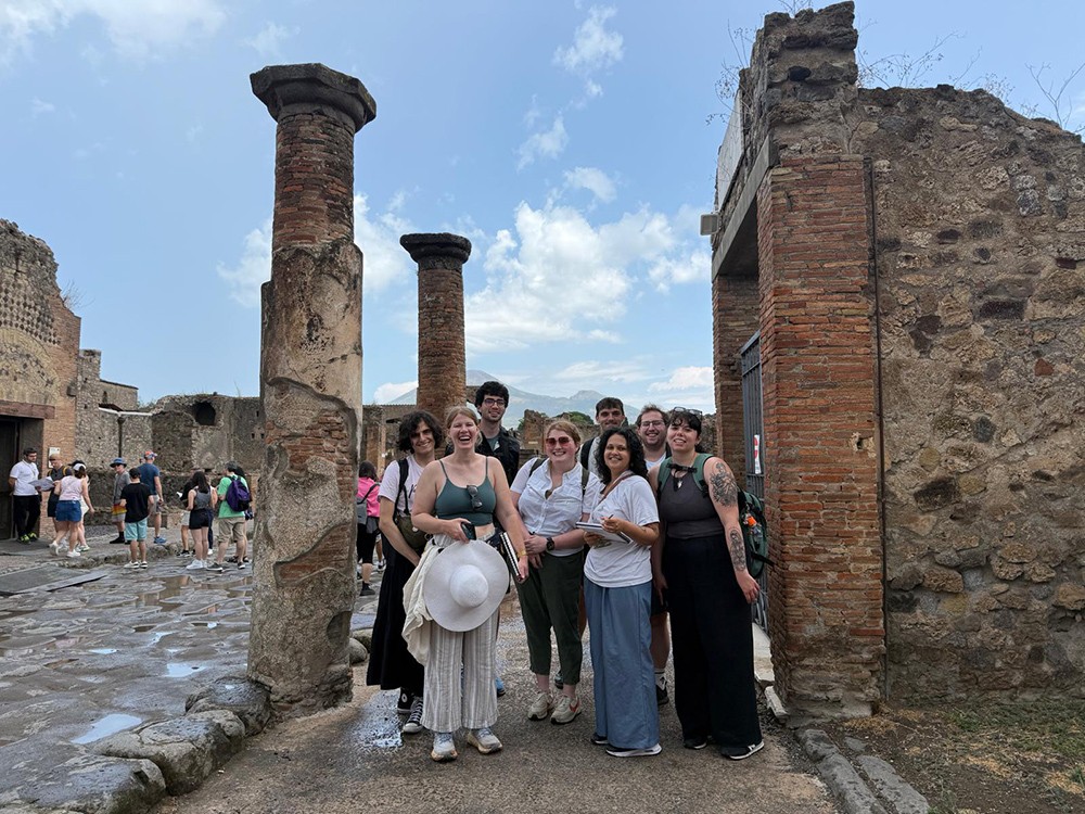 A group of students in Italy.
