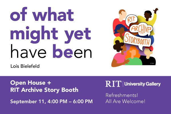 a graphic for a gallery open house invitation.