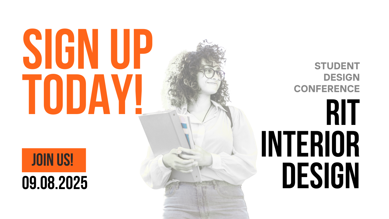 A graphic with a student holding a book and text that reads sign up today.