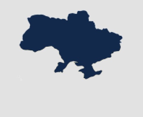 Crimea, Donetsk, and Luhansk Regions of Ukraine with grey background