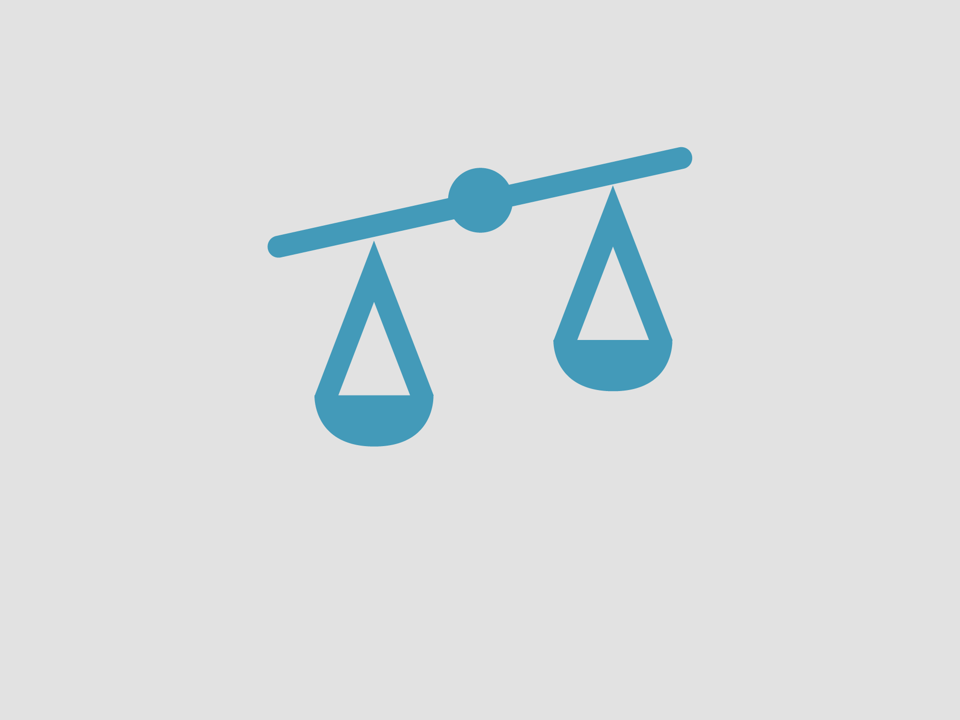 Blue "scales" icon on a gray background