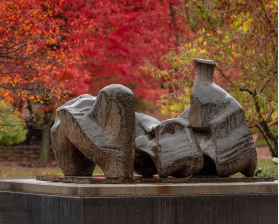  Henry Moore sculpture with fall colors close up