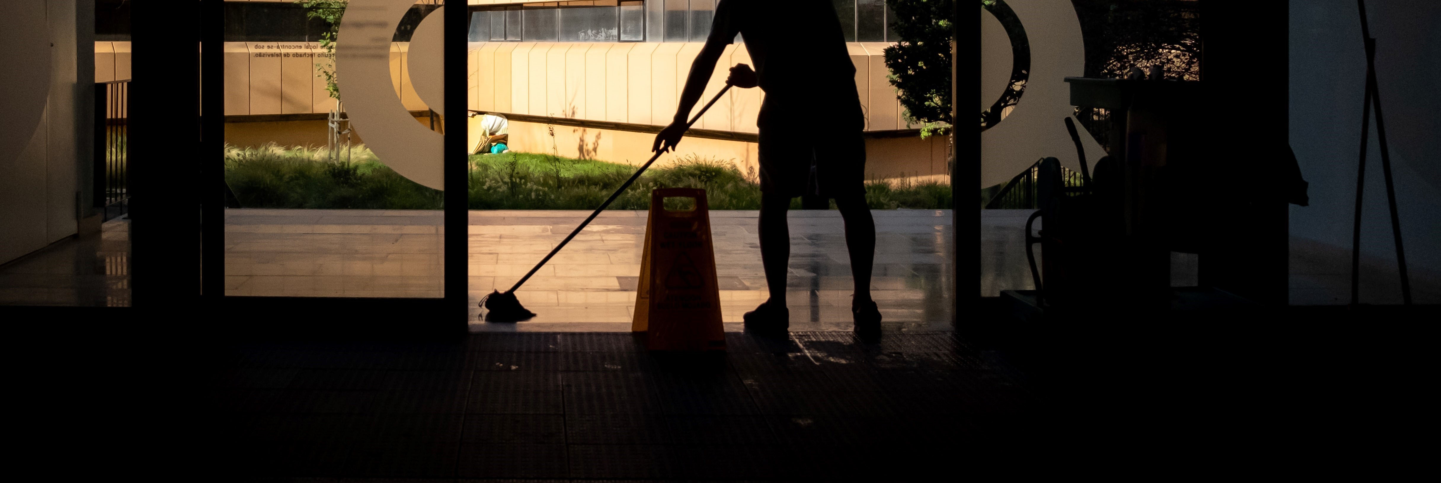 man mopping