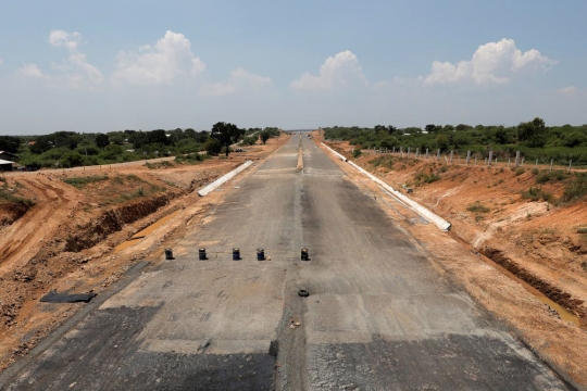 A Sri Lankan road construction project.