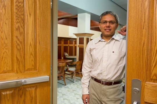 Man stands in doorway