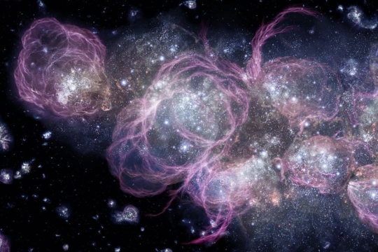 stars in deep space.