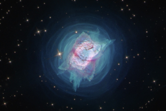 Hubble image of gas and dust ejected from a star.