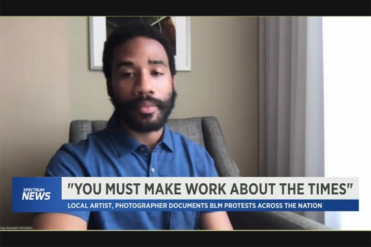 screenshot from TV news report on Joshua Rashaad McFadden.