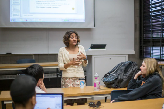 Professor Shal with students