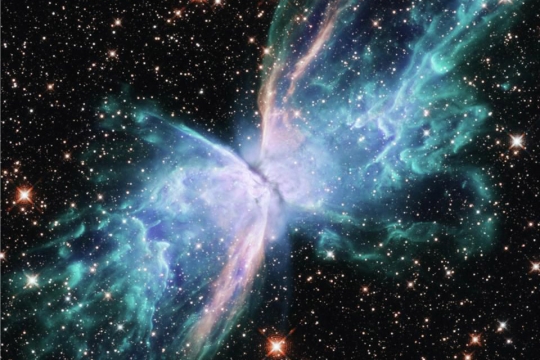 Butterfly Nebula in deep space.
