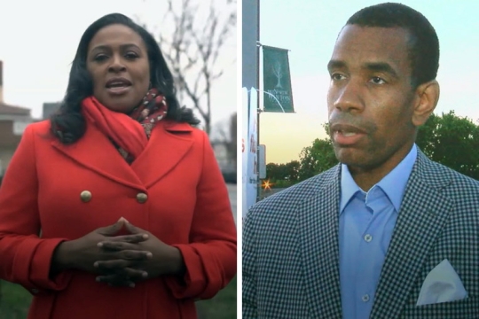 side-by-side images of Rochester Mayor Lovely Warren and Mayor-Elect Malik Evans.