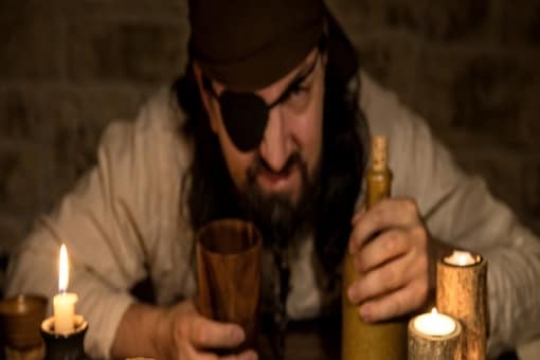 Pirate with an eye patch. 