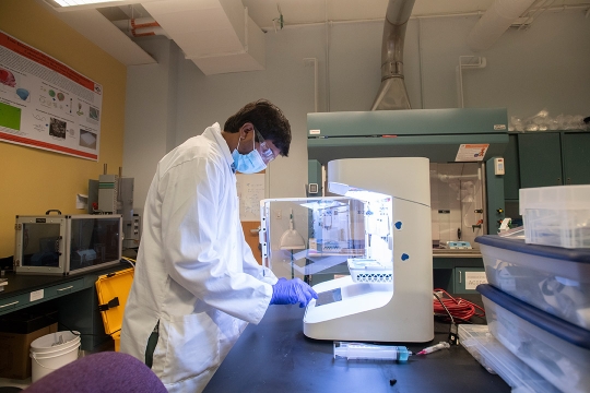 researcher working in a lab.
