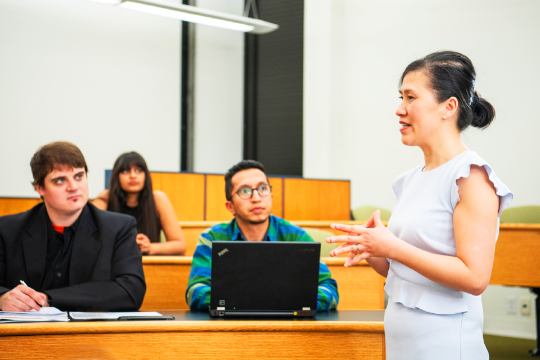 Professors and students in a classroom