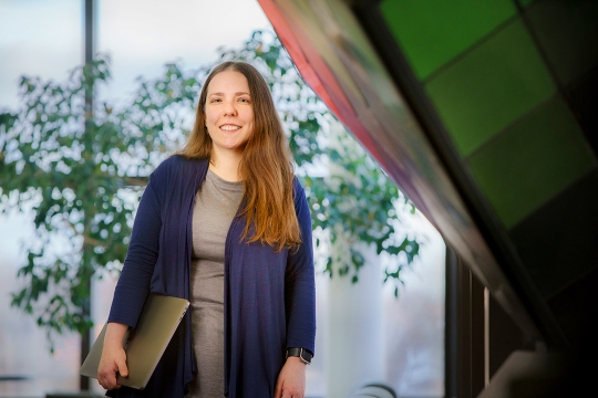 environmental portrait of professor Jeyhan Kartaltepe.