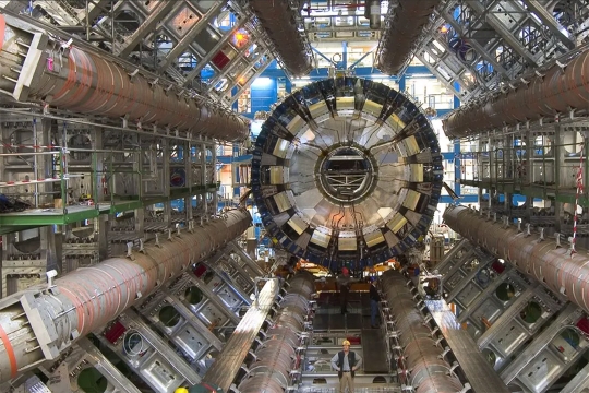The ATLAS calorimeter at the Large Hadron Collider.