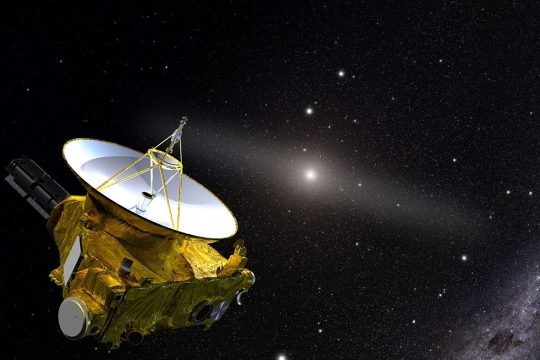 illustration of the New Horizons spacecraft in space.