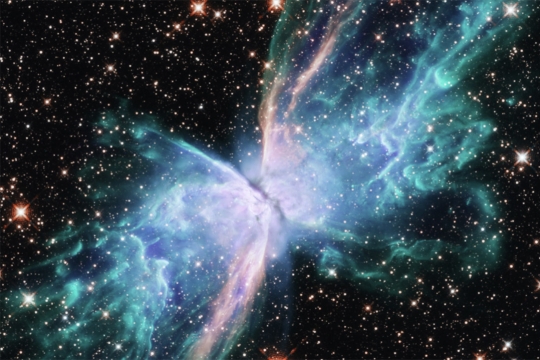 image from the Hubble Space Telescope of the Butterfly Nebula.