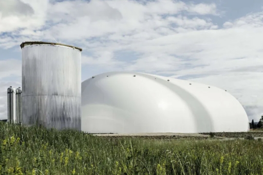 large white dome in a field.