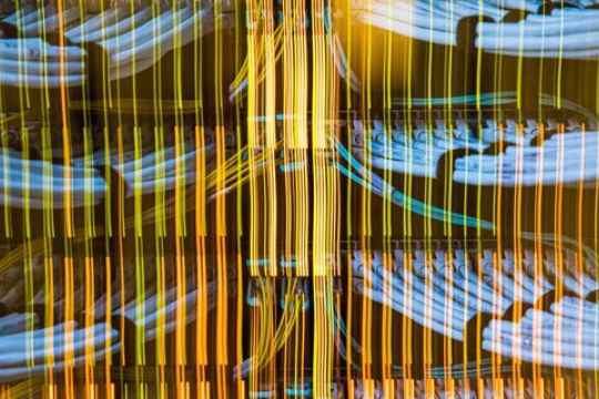 rows of networking cables.