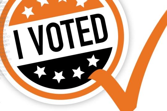 I voted sticker and checkmark. 