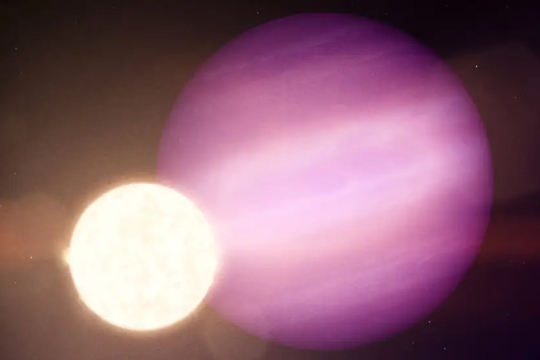 A Jupiter-sized planet orbits very close to a white dwarf