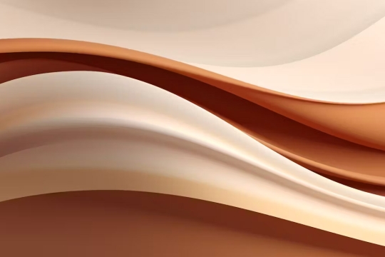 Abstract digital artwork of smooth, flowing curves in warm beige and brown tones.