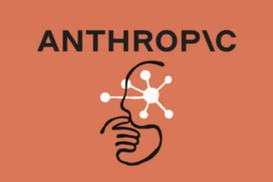 the word anthropic appears over an illustration of a face profile with a white star over it