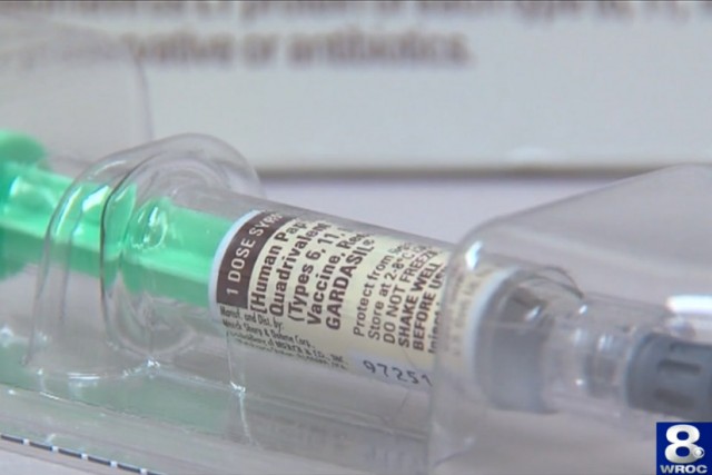 close-up of syringe. 