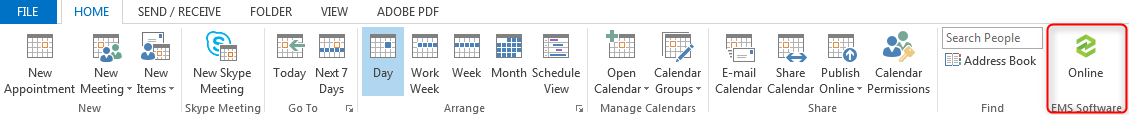 Screen capture of the outlook plugin 