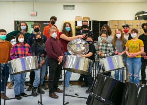 Group shot of members of the RIT Steel Band Ensemble.
