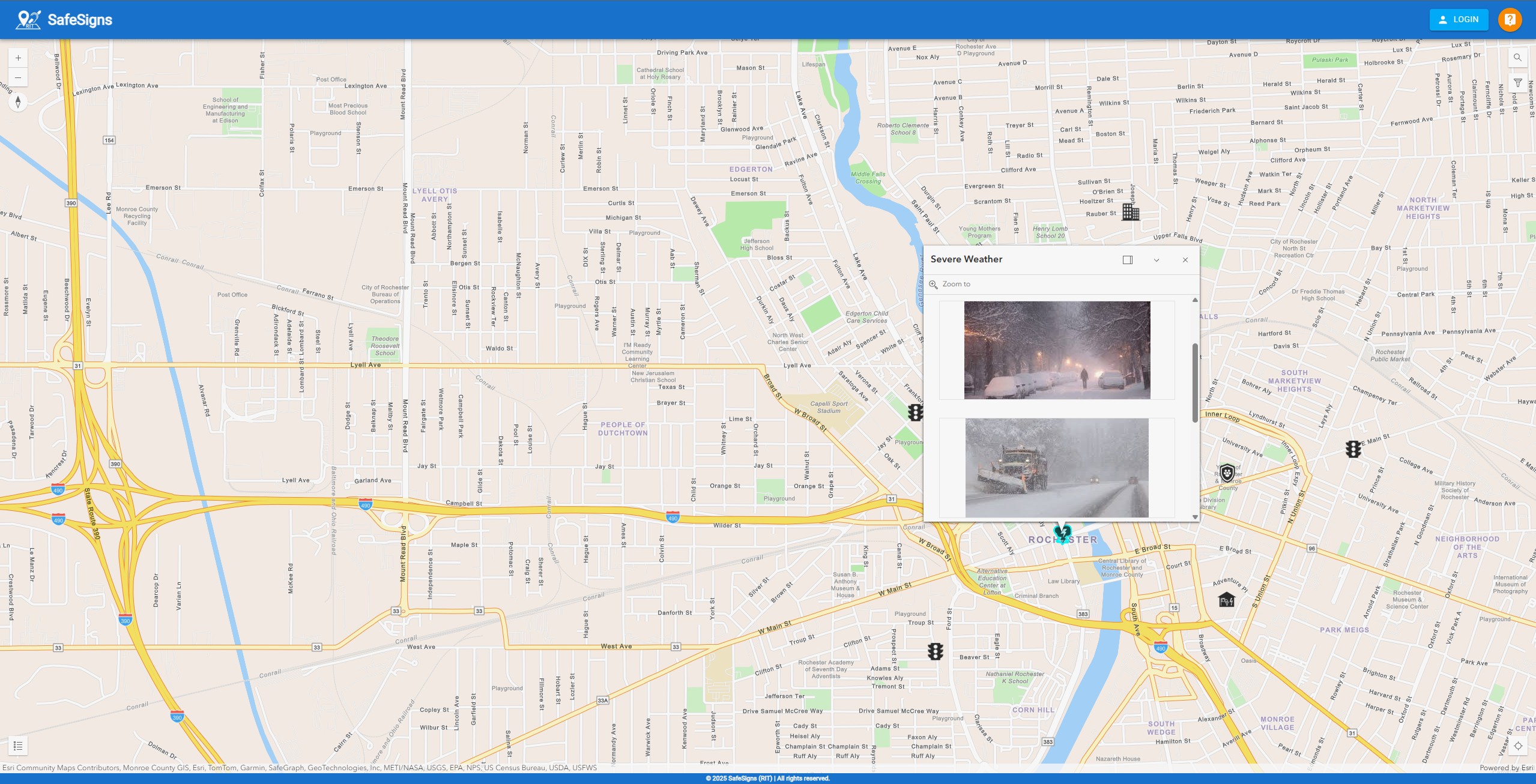 SafeSigns tool screenshot for hazard reporting