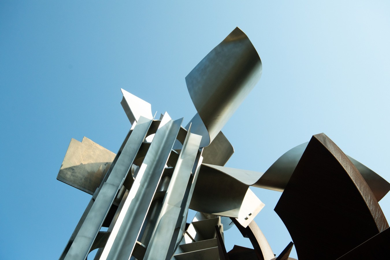 Photo of the metal statue on RIT campus, the Sentinel.