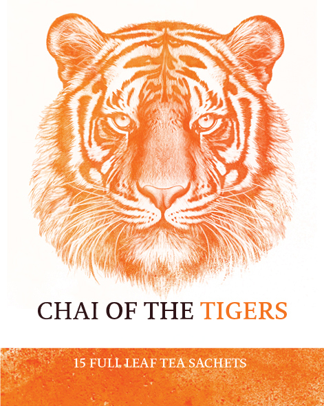 an orange tiger face with the words chai of the tiger written underneath