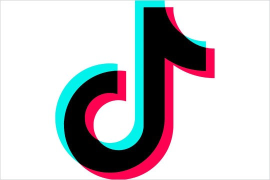 black, blue and red TikTok logo.