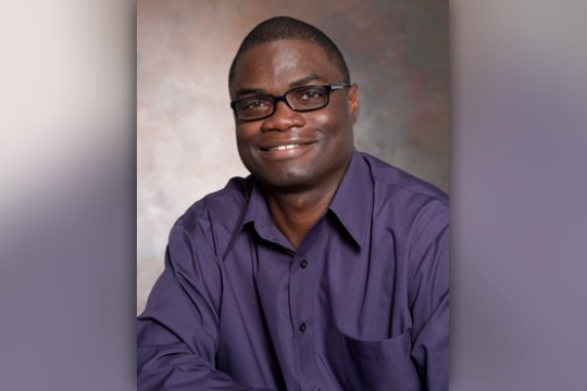 Professor posing for camera