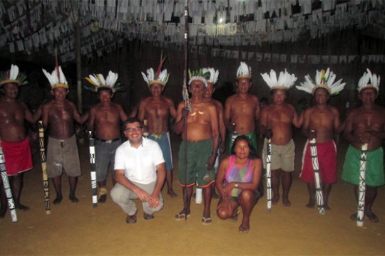 Professor and others gathered at event