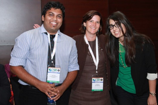 Three people gathered for picture