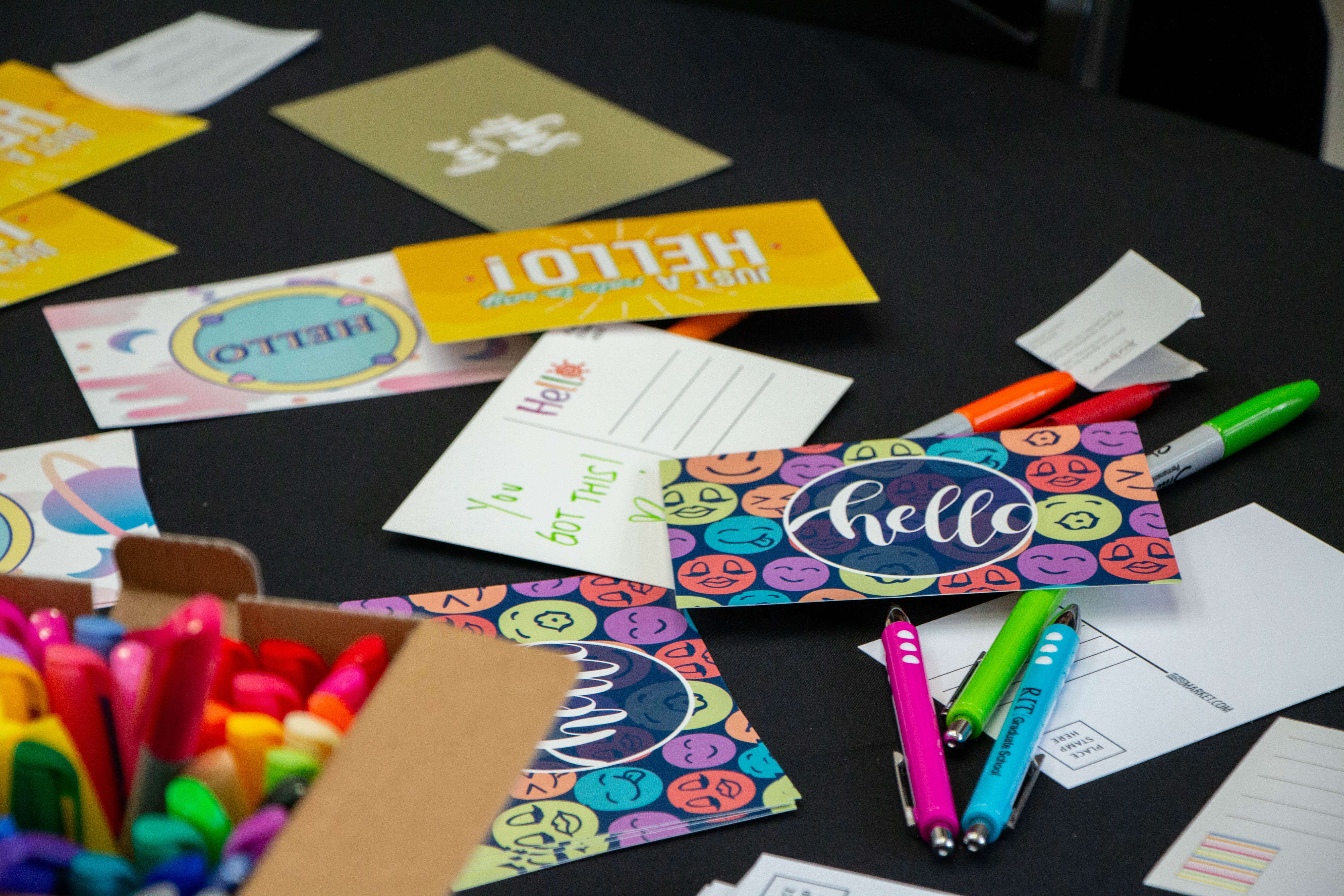 postcards with hello written on it and handwritten 'You got this'