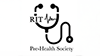 Black & white logo shows stethoscope with words RIT Pre Health Society