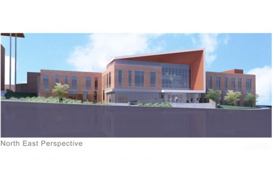 Computer rendering of Health Science building