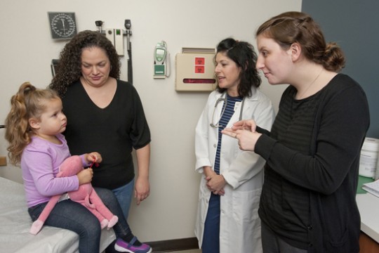 Interpreter signing to patient